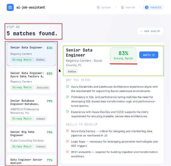 AI Job Assistant screenshot